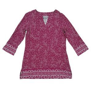 Coolibar St Lucia Tunic Top Size Small Pink‎ Paisley UV Protection V Neck Resort